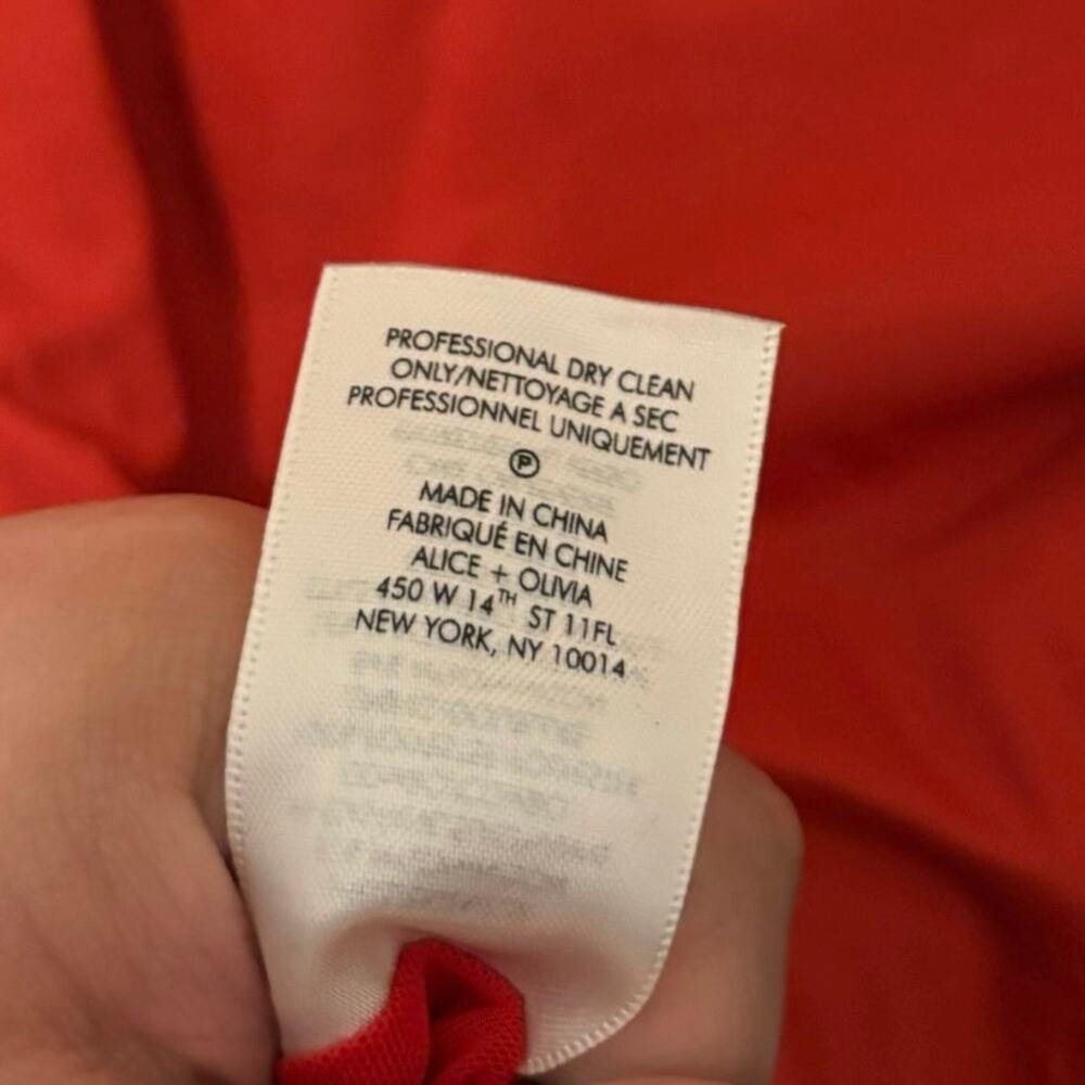 Alice + Olivia Red Cocktail Cut Out Fifi Slip Mini Dress Size 6 - Picture 7 of 7